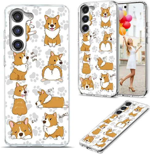 Vista 20 de Funda para Samsung Galaxy S23 Plus/S23+ - Funda protectora transparente de TPU suave a prueba de golpes con diseño de paraguas rojo de la torre Una