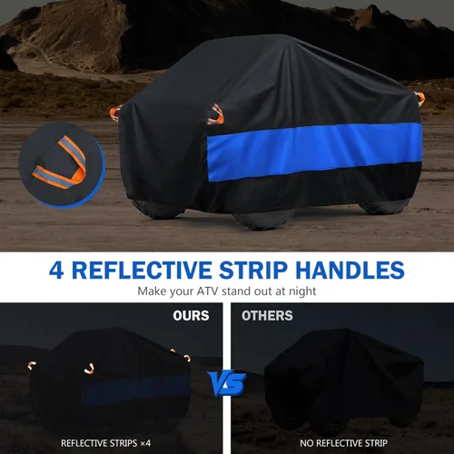 Vista 6 de MORNYRAY Cubierta para ATV Impermeable de Servicio Pesado Universal Cubierta para Quad Cubierta de Almacenamiento Exterior 4 Ruedas Protección UV