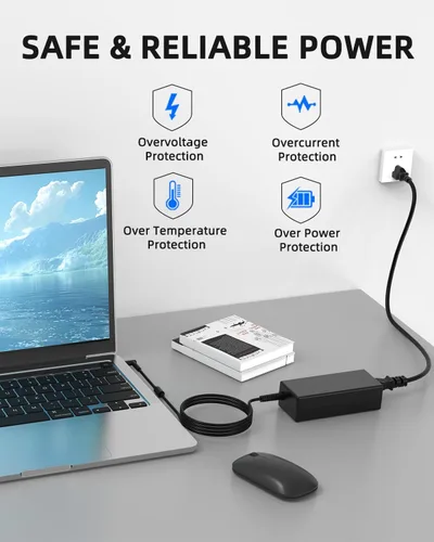 Vista 5 de Cargador para portátil de 65 W y 45 W compatible con HP es 13252, Pavilion Spectre Envy X360 11 13 15 Chromrbook 11 14 x360 Zbook Elitebook Stream
