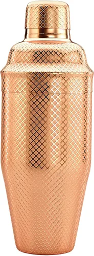 Vista 19 de Barfly Juego de coctelera japonesa de 3 piezas con entramado de diamante (24 onzas/23.7 fl oz), cobre antiguo