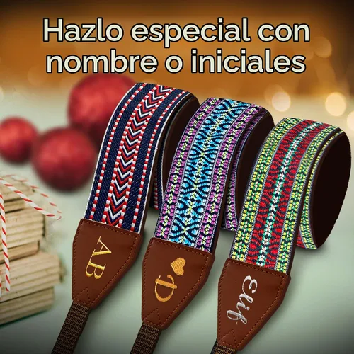 Vista 5 de Art Tribute Correa de Cámara Personalizada Tejido de Flecha - Añade Tu Texto y Lo Hacemos Especialmente Para Ti. Obtén Tu Propia Correa de Cámara