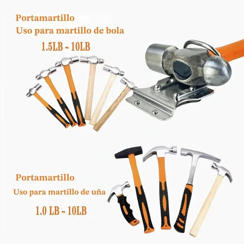 Vista 2 de Soporte de clip para cinturón, herramienta magnética de clip de cinturón de acero inoxidable (clip de martillo pequeño)