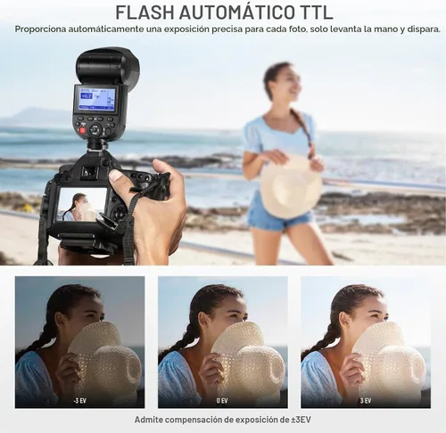 Vista 3 de NEEWER Z1-C TTL Flash Speedlite de cabeza redonda para Canon con difusor de cúpula magnética, 76Ws 2.4G 1/8000s HSS Speedlight, lámpara de modelado