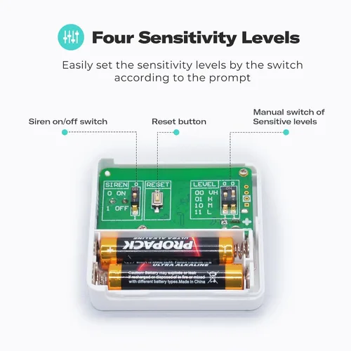 Vista 3 de THIRDREALITY Sensor de vibración inteligente con alarma de 110 dB, requiere concentrador Zigbee, sensibilidad ajustable, funciona con SmartThings
