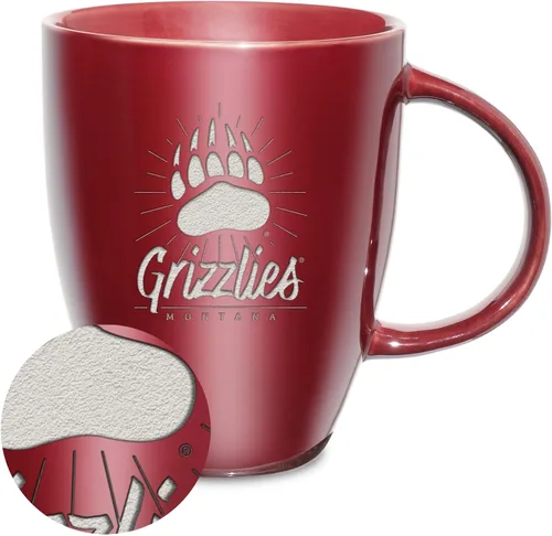 Vista 94 de Rico Industries - Taza de lustre cerámico con grabado láser de la NCAA de 18oz - Café-Té