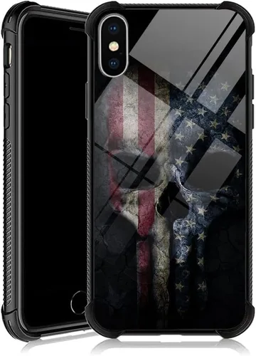 Vista 45 de DJSOK Funda para iPhone 11, Fundas para iPhone 11 con diseño de bandera de la policía estadounidense para hombres y mujeres, Funda trasera