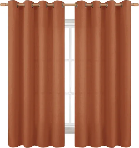 Vista 96 de BGment Cortinas de Lino Beige de 63 Pulgadas de Largo 2 Paneles - Tratamientos para Ventanas con Textura de Arpillera Filtrantes de Luz Cortinas