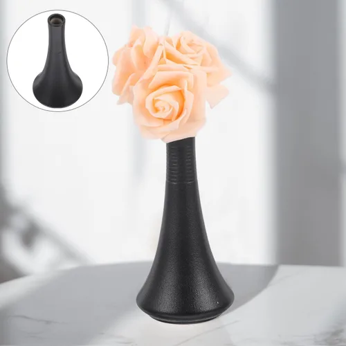 Vista 8 de Negro Cerámica Pequeño Florero Cerámica Hogar Escritorio Flores