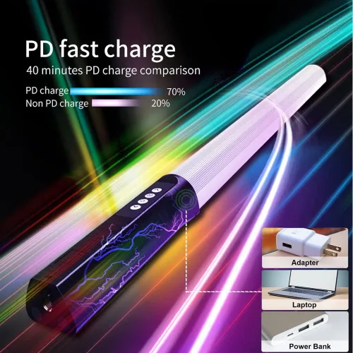 Vista 4 de Varita de luz para fotografía, tubo RGB, luz para fotografía, luces RGB, iluminación de video para filmación, transmisión, barra de luz LED
