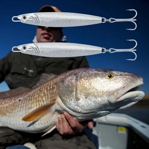 Vista 7 de Dr.Fish Anzuelos de Jigging Cuchara de Jigging para Pesca en Agua Salada Señuelos de Casting Cuchara de Metal para Pesca en Surf Señuelos