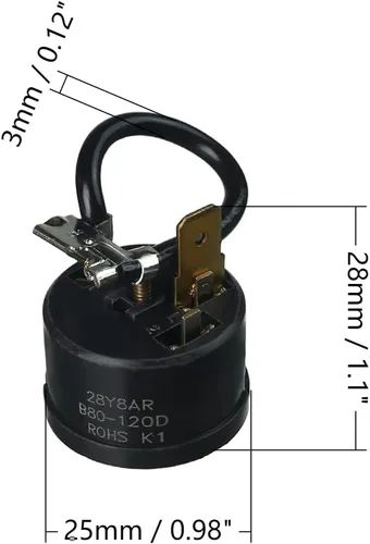 Vista 3 de Othmro Protector de compresor de 5 uds. Protector de sobrecarga térmica para refrigerador, 1/4 (HP) 180 W, pieza de repuesto para compresor