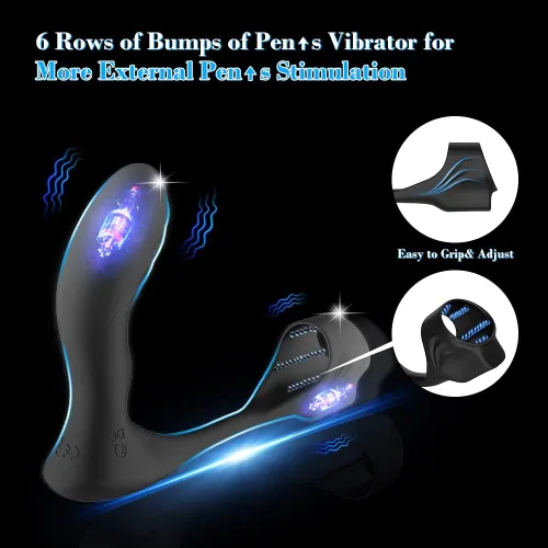 Vista 4 de Blended Climax Masajeador de próstata Vibrador para el pene Masculino Adulto Juguetes Sexuales para Hombres, Control Remoto Vibrador Consolador Anal
