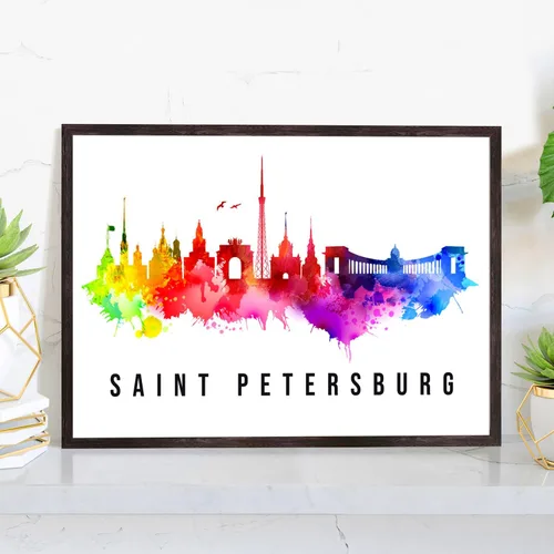 Vista 25 de Pera Print Póster de Rusia, póster de Rusia-Arkhangelsk, ilustración de Rusia Skyline City, póster de horizonte moderno, impresión de paisaje urbano