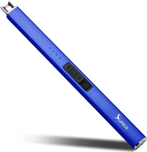 Vista 9 de SUPRUS Encendedor eléctrico de arco resistente al viento, sin llama, recargable por USB, con bloqueo de seguridad para velas, barbacoa, camping