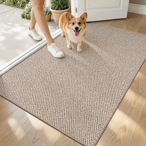 Vista 15 de LUMI Tapete ultradelgado para puerta de interior de 17 x 30 pulgadas, tapete de entrada antideslizante, tapete de perfil bajo, tapete de diseño