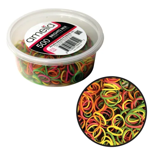 Vista 14 de 500 unidades de gomitas en contenedor de rejillas para colas de caballo y trenzas., Negro