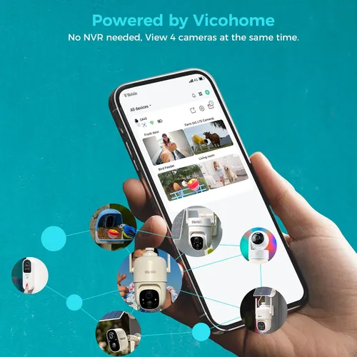 Vista 2 de Vicohome - Cámara de seguridad para interiores 2K, enchufe, seguimiento AI, grabación 24/7, monitor de mascota/bebé, visión panorámica/inclinación