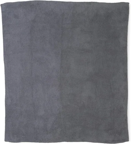Vista 3 de Barefoot Dreams® CozyChic® Manta de cama acanalada, grafito, tamaño King