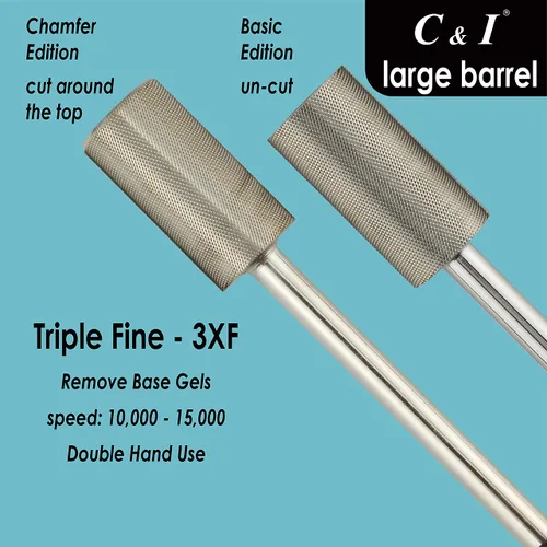 Vista 3 de C & I Broca de uñas de barril grande, edición chaflán, archivo electrónico profesional para máquina de lima de uñas, diseñada para quitar geles