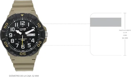 Vista 4 de Casio MRW200H Series Men's Analog Watch Sporty Design 100 Meter Water Resistance Date Display Rotary Bezel Regular Time Keeping