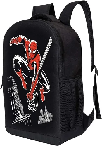 Vista 2 de Marvel Mochila clásica de los Vengadores de los cómics, bolsa acolchada de malla de aire de 18 pulgadas, Vengadores - Michael Cho Spiderman