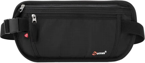 Vista 4 de Cinturón de dinero, portapasaporte de seguridad oculta y delgada cartera de viaje con bloqueo RFID, Negro -, Cartera Rfid