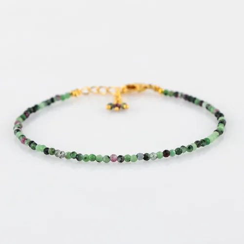 Vista 2 de TGH Pulsera de cuentas naturales con piedras preciosas microfacetadas, joyería para ella, cristales curativos energéticos de piedra natal, cadena