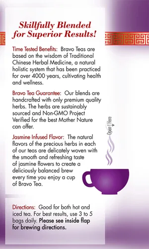 Vista 7 de Bravo Tea Mezcla de té de hierbas - Sin cafeína - Té tradicional de apoyo a hierbas - 20 bolsas de té