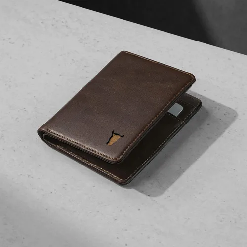 Vista 4 de TORRO - Cartera de piel para hombre (bloqueo RFID, 5 ranuras para tarjetas de crédito) 1 compartimento para efectivo con forro de microfibra perfil