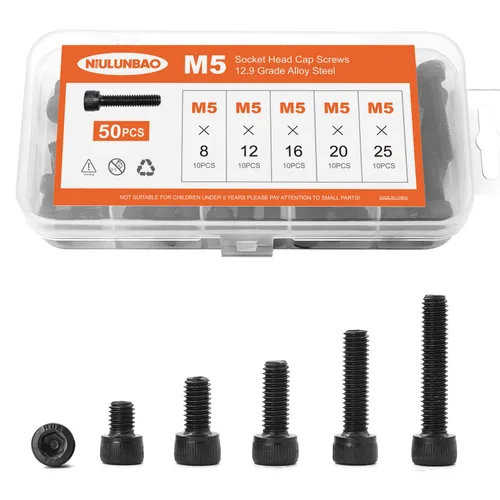 Vista 27 de Tornillos de cabeza hexagonal M3 x 4 mm, 6 mm, 8 mm, 10 mm, 12 mm, pernos de acero de aleación de grado 12.9, acabado de óxido negro, unidad
