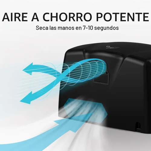 Vista 7 de JETWELL Secador de manos automático comercial de alta velocidad - Secador de manos de acero inoxidable resistente - Soplador de mano de viento