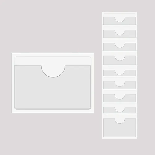 Vista 7 de Fundas adhesivas transparentes, de plástico, autoadhesivas, para tarjetas de índice, planificadores, armarios, estantes (1.18 x 3.74 pulgadas), 20