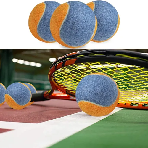 Vista 6 de Pelotas de tenis a juego de color naranja y verde, paquete de 10 pelotas de tenis de entrenamiento de presión para principiantes, jugadores novatos