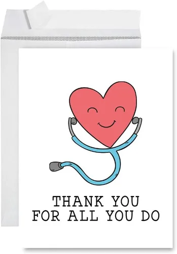Vista 31 de Andaz Press Social Distancing Thank You - Tarjeta jumbo de 8.5 x 11 pulgadas, AF esencial, tarjeta de felicitación de agradecimiento en blanco