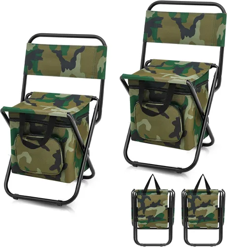 Vista 8 de Jerify Silla de pesca de 2 piezas con bolsa enfriadora, taburete de pesca compacto plegable multifuncional, silla de caza, taburete portátil con Azul