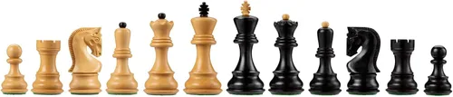 Vista 3 de Bobby Fischer Zagreb - Juego de ajedrez de ebonizado y boj con 3.75 pulgadas King - Piezas de ajedrez de madera ponderadas de alta calidad, juego