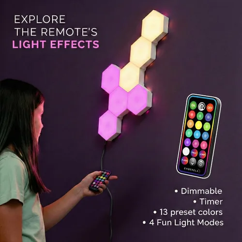 Vista 4 de Emberela HEXlights - Luces sensoriales para niños, 7 unidades, luces LED