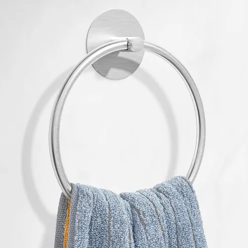 Vista 8 de Anillo para Toallas de Baño Negro Mate - Toallero de Baño de Acero Inoxidable SUS304, Susswiff Soporte Adhesivo para Toallas de Mano Montado