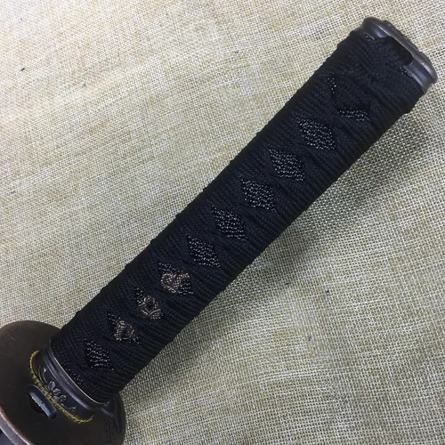 Vista 6 de Katana corta hecha a mano japonesa Wakizashi Samurai Espada T10 Acero Arcilla Templada Hoja