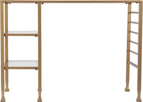 Vista 4 de SEI Furniture Jaymes - Escritorio de metal dorado y cristal, color dorado suave