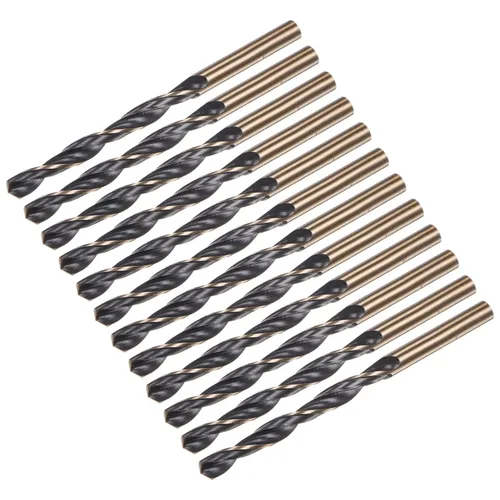 Vista 47 de uxcell Brocas Jobber de 0.118 in (0,118 pulgadas) de nitruro negro y oro recubierto de titanio M2 de alta velocidad (HSS) Brocas helicoidales