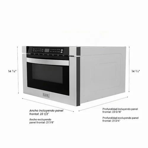 Vista 3 de ZLINE - Cajón de microondas incorporado de acero inoxidable de 24" y 1.2 pies cúbicos