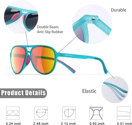 Vista 3 de Gafas de sol ligeras TAC polarizadas clásicas vintage retro de los años 70 marco TR-90 para mujeres y hombres protección UV 400