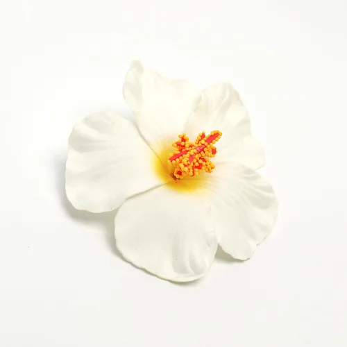 Vista 8 de Marsrut 10 flores de hibisco Hawaii fiesta de verano DIY decoraciones de flores artificiales Hula niñas favor de la decoración del cabello flor