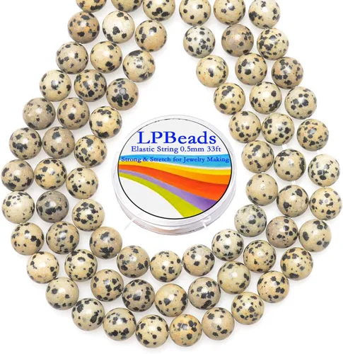 Vista 23 de LPBeads 100 Cuentas de 8mm Cuentas Redondas Naturales de Chakra, Cuentas Sueltas de Piedra Preciosa Redondas para Hacer Joyas con Cordón Elástico