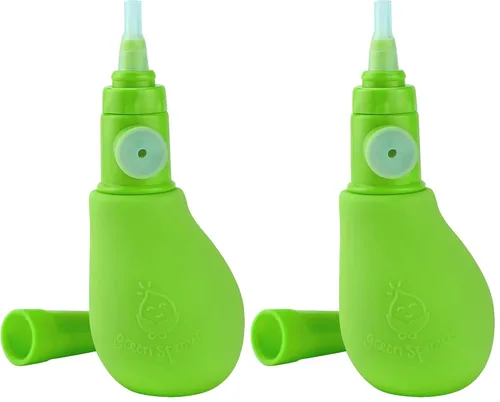 Vista 6 de Green Sprouts Green Sprouts Ware - Aspirador nasal hecho de plantas + silicona, color verde