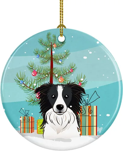 Vista 26 de Caroline's Treasures Adorno de cerámica para árbol de Navidad y Alaskan Malamute para colgar en el árbol de Navidad, para el hogar, Navidad