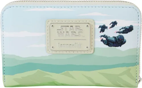 Vista 3 de Loungefly The Mandalorian Grogu Stone - Cartera que brilla en la oscuridad, exclusiva de Tienda