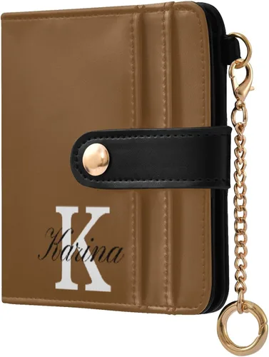 Vista 11 de Sinestour Custom Beige pattern Small Wallet for Women RFID Blocking Leather Bifold Small Purse with Card Holder Zipper Coin Pocket ID Window