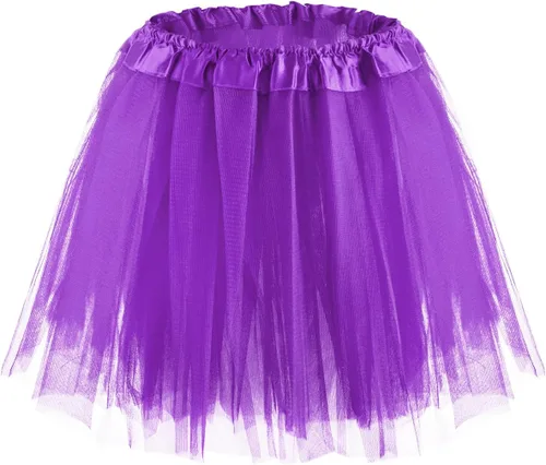 Vista 4 de Falda tutú para niña, falda de baile de ballet, falda de disfraz de hadas para fiesta